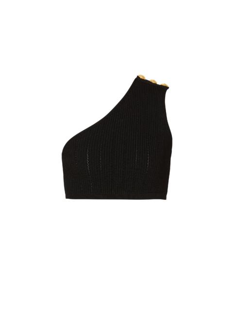 Balmain Asymmetric knit top with buttons