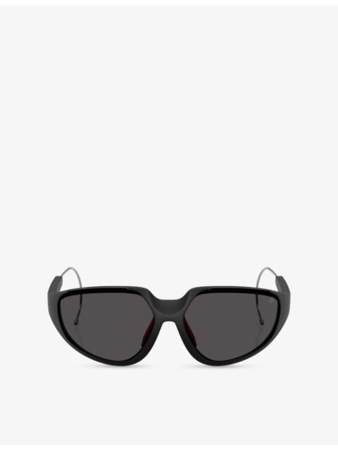 Moncler ME8008 Laszer Oval-Frame Nylon Sunglasses