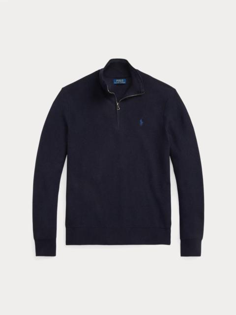 Polo Ralph Lauren Mesh-Knit Cotton Quarter-Zip Sweater