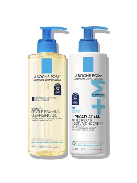 LA ROCHE-POSAY Lipikar AP+ Cleansing Oil & AP+M Moisturizing Cream Set