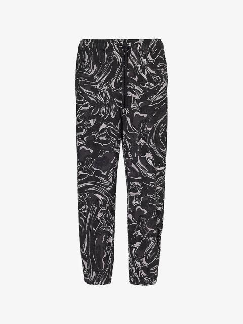 Marbling two-slip-pockets relaxed-fit cotton-jersey jogging bottoms