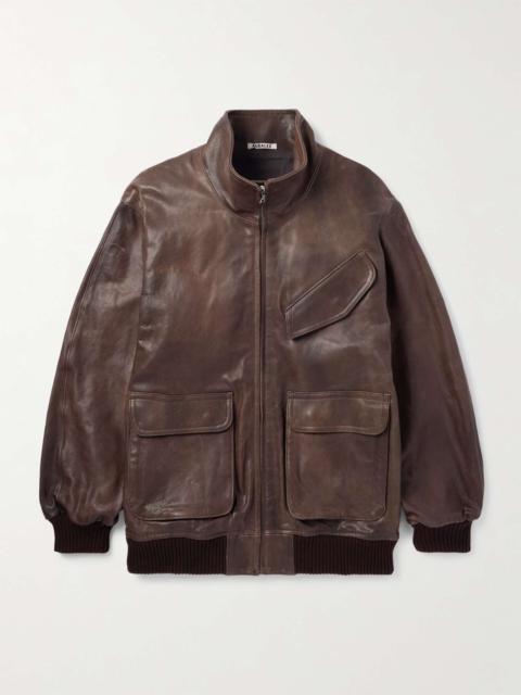 Leather Bomber Jacket