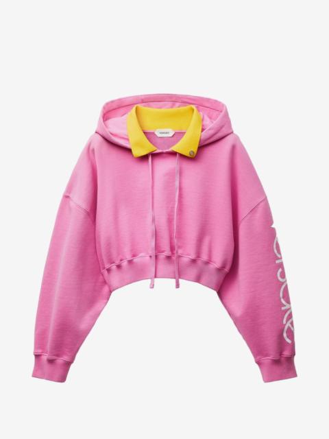 VERSACE cotton crop hoodie