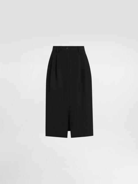 Dolce & Gabbana Midi skirt in double wool crêpe