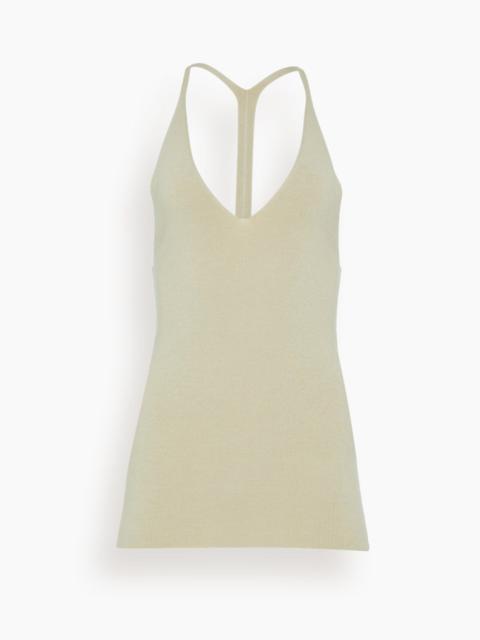 TOTEME Y-Back Merino Silk Top in Wet Sand