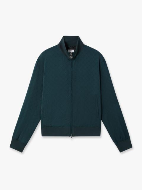 CASABLANCA Dark Teal Monogram Zip‑Up Track Jacket