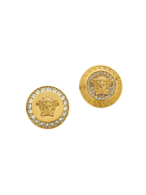 VERSACE Women's Medusa Goldtone & Glass Stud Earrings - Versace Gold