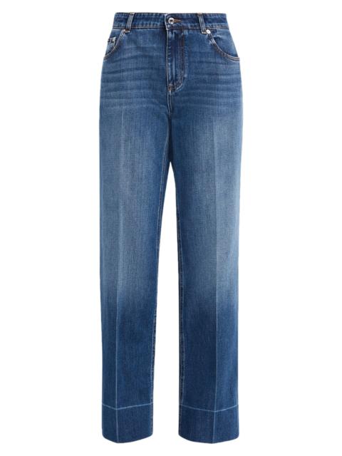 Dolce & Gabbana Women's Orta Mid-Rise Straight-Leg Jeans - Blue