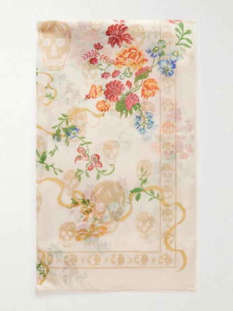 Alexander McQueen Printed Silk-voile Scarf