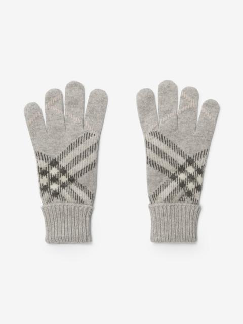 Burberry Check Cashmere Blend Gloves