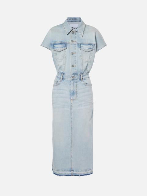 GANNI denim midi dress