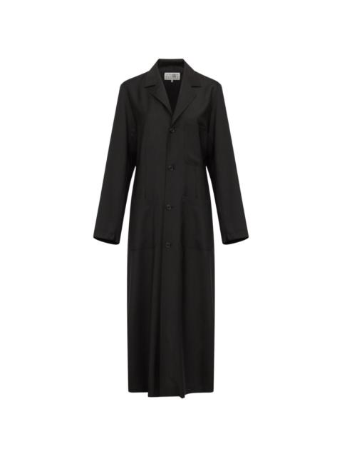 belted single-breasted maxi coat