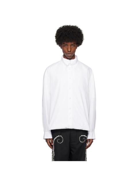 BLUEMARBLE White Double-Layered Foldover Long Sleeve Shirt