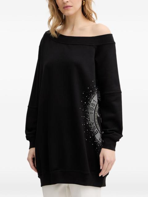 GUESS USA off-shoulder rhinestone sweatshirt