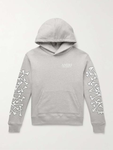 AMIRI Bones Stacked Logo-Appliquéd Printed Cotton-Jersey Hoodie