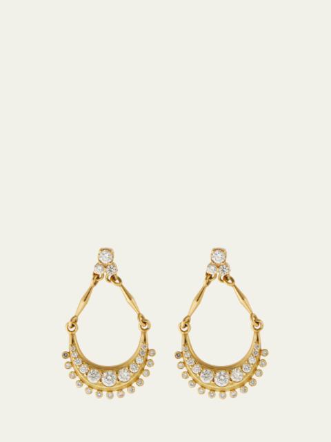 ILEANA MAKRI 18K Yellow Gold Luna Dangle Earrings with Diamonds