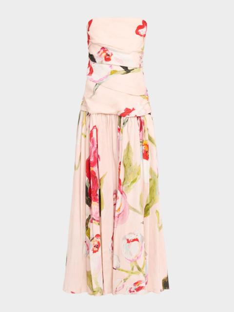 Acler Nershall Strapless Drop-Waist Maxi Dress