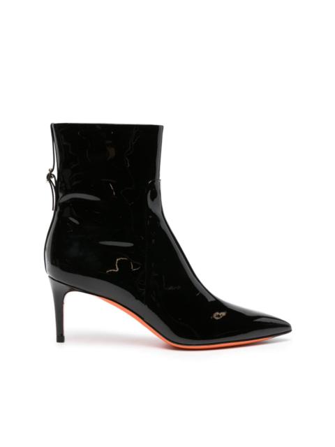 Santoni 65mm patent leather ankle boots