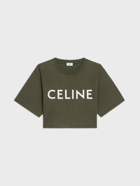 CELINE CROPPED CELINE T-SHIRT IN COTTON JERSEY