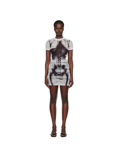 Jean Paul Gaultier White & Black 'The Squeletor' Minidress