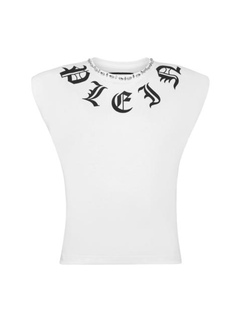 Gothic Plein shoulder-pads tank top