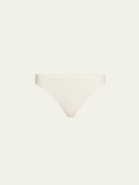 ULLA JOHNSON Dani Mid-Rise Scalloped Bikini Bottoms