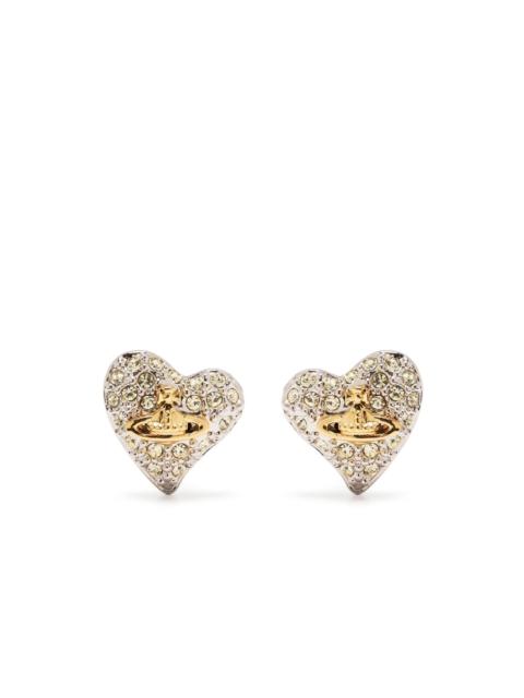 Petra heart-shape stud earrings