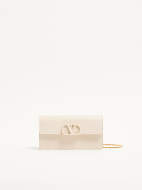 Valentino VLOGO SIGNATURE GRAINY CALFSKIN WALLET WITH CHAIN