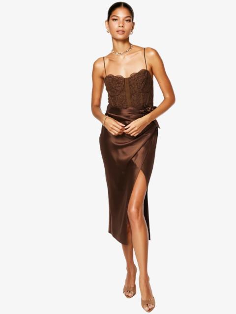 CAMI NYC TRICIA CORSET DRESS CHICORY