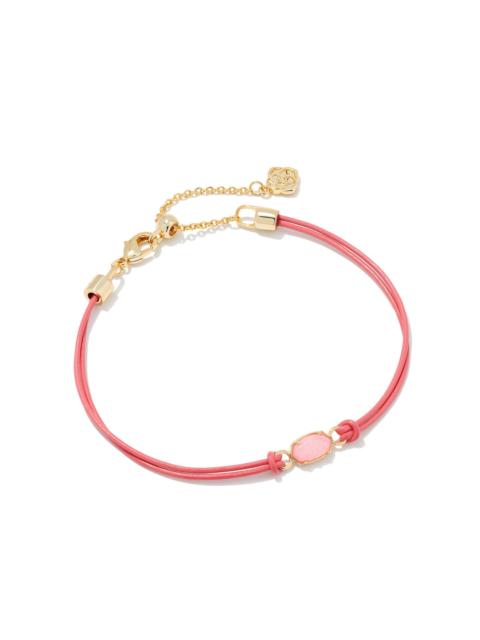 KENDRA SCOTT Emilie Gold Corded Bracelet in Light Pink Drusy