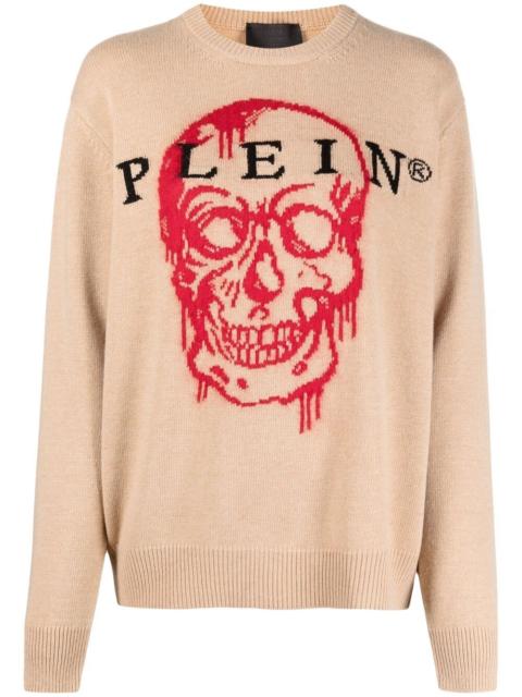 PHILIPP PLEIN intarsia-knit skull jumper