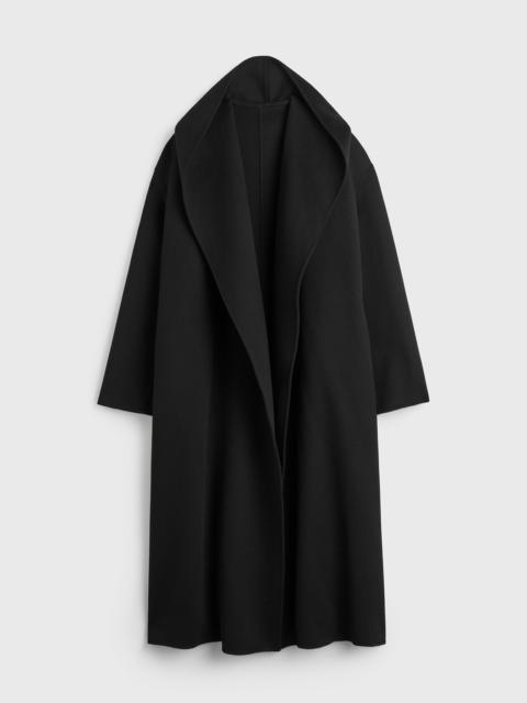 TOTEME Hoodie belted coat black