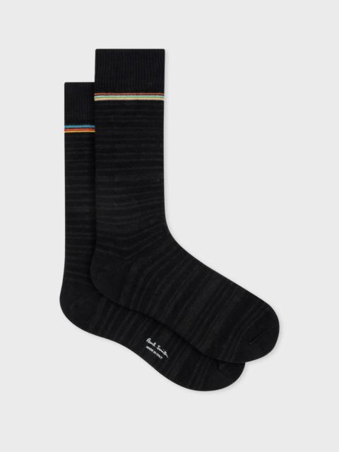 Black 'Shadow Stripe' Socks