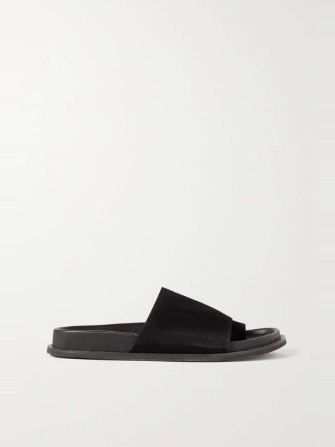 ST. AGNI + NET SUSTAIN Loe suede and leather slides