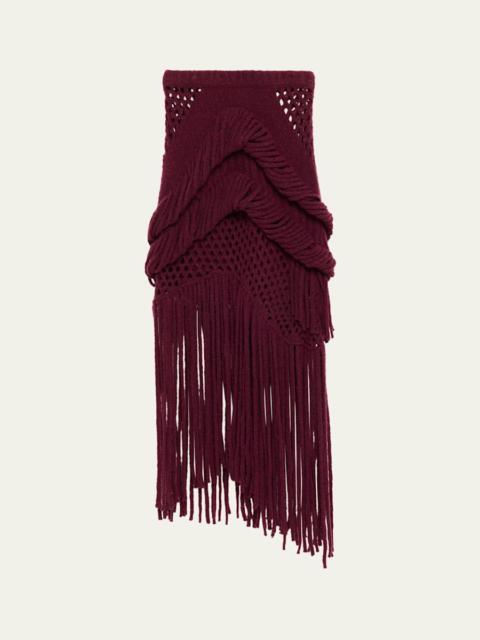 diotima Medusa Fringe Knit Skirt