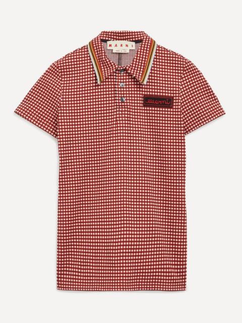 Marni Jacquard-Knitted Short-Sleeve Polo Shirt
