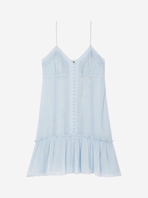 The Kooples SHORT DRESS WITH BLUE LACE DETAIL