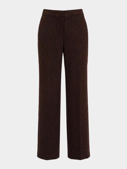 DIANE VON FURSTENBERG Alexander Flare-Leg Houndstooth Pants