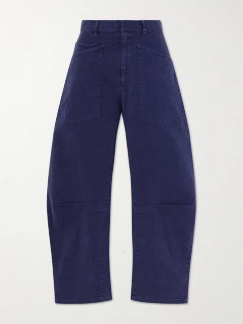 NILI LOTAN Shon Cotton-blend Twill Tapered Pants