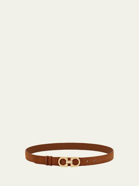 FERRAGAMO Donna Suede Double Gancini Belt