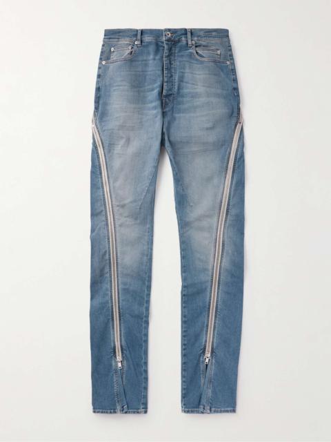 Rick Owens DRKSHDW Bolan Banana Wide-Leg Zip-Detailed Waxed Jeans