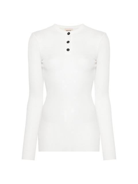 KHAITE fine-ribbed long-sleeve T-shirt