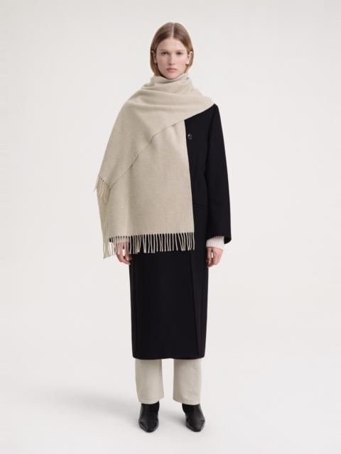 TOTEME Classic wool scarf light beige mélange