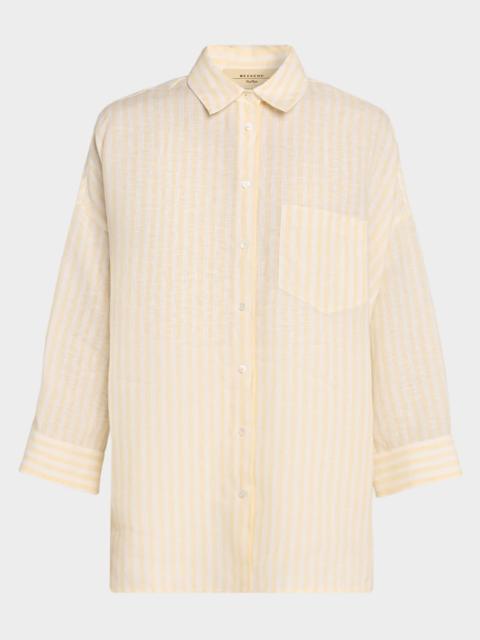 WEEKEND Max Mara Panetto Striped Linen Shirt
