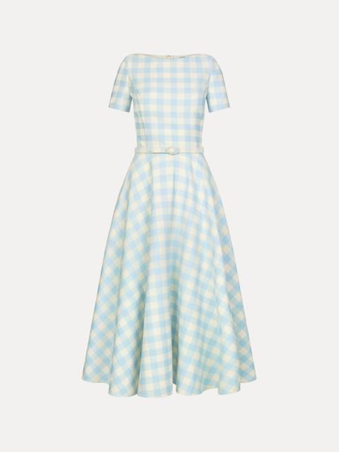 Oscar de la Renta GINGHAM WOOL-BLEND DRESS