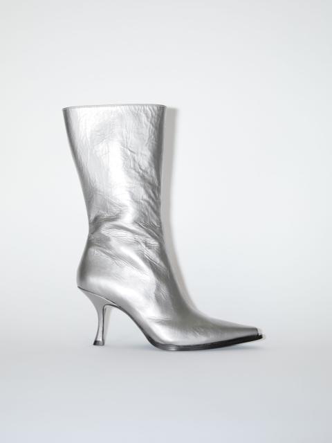 Leather heel boots - Silver