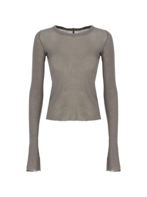 Rick Owens Temple Cropped Rib LS T raw-hem T-shirt