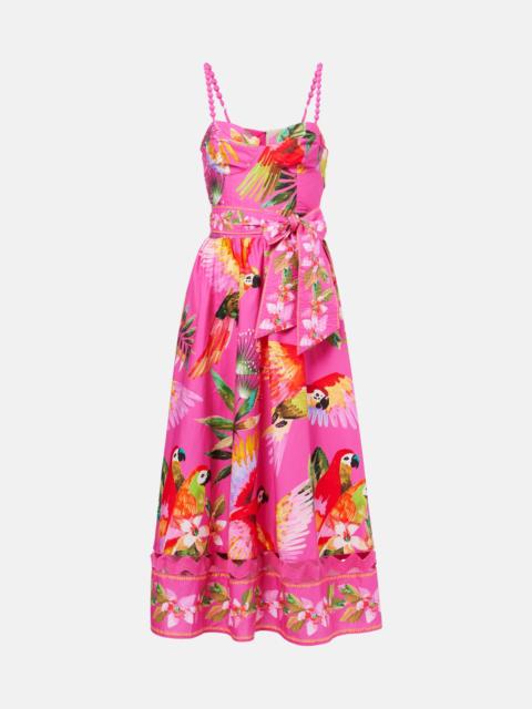 FARM RIO Printed cotton midi dress