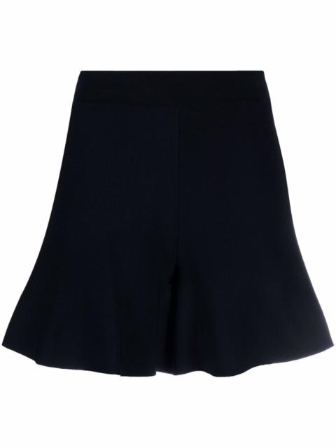 Stella McCartney Strong Silhouette peplum-hem crepe shorts