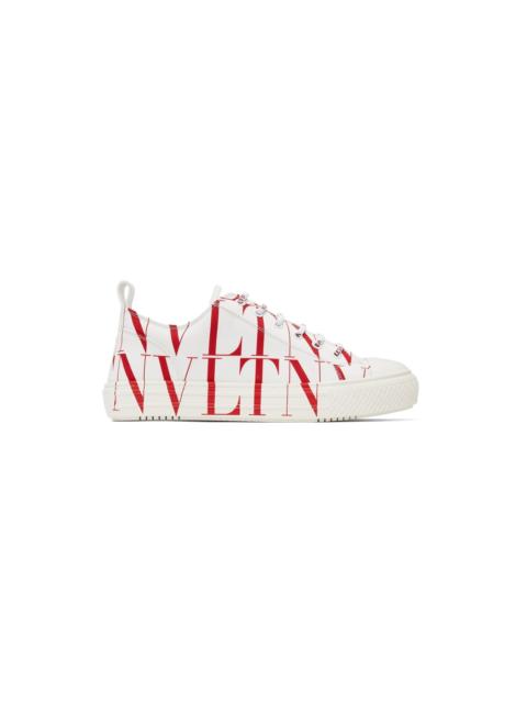 Valentino White & Red 'VLTN' Giggies Low Sneakers